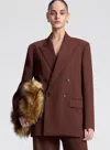 A.l.c Calla Oversized Tailored Jacket In Brown