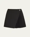 A.l.c Callen Pleated Mini Skirt In Black In Black