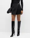 A.l.c Callen Pleated Mini Skirt In Black In Black
