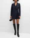 A.l.c . Callen Pleated Wrap Blazer Minidress In Navy