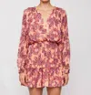 A.L.C CALLIE DRESS IN CORAL/IRIS MULTI