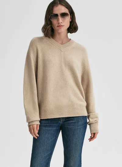 A.l.c Calven Cashmere V Neck Sweater In White