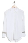 A.l.c . Calvin Crystal Embellished Cuff Button-up Shirt In White