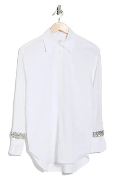 A.l.c . Calvin Crystal Embellished Cuff Button-up Shirt In White