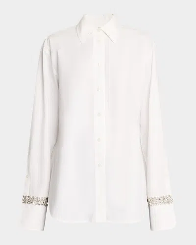 A.l.c Calvin Embellished Button-front Top In White