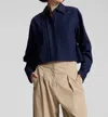A.l.c Cam Cropped Tux Top In Navy Blue In Blue