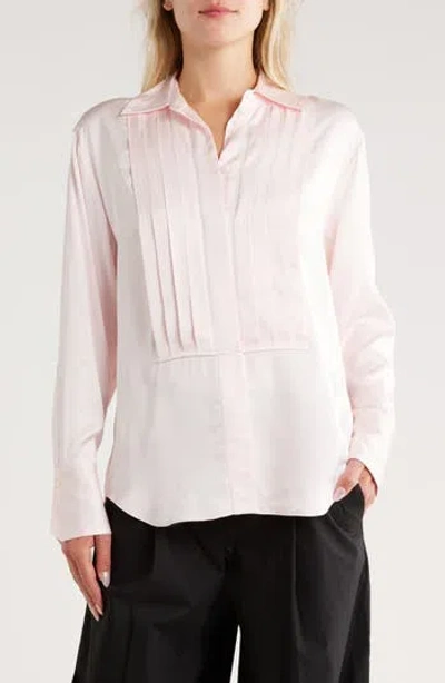 A.l.c . Camden Pleated Long Sleeve Button-up Shirt In Pink