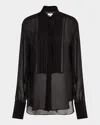 A.l.c Camden Sheer Long-sleeve Top In Black