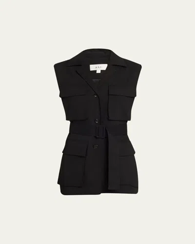 A.l.c Cameron Belted Utility Vest In Black