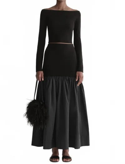 A.l.c . Cami Mixed Media Maxi Skirt In Black