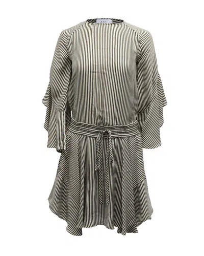 A.l.c Alc Cannon Striped Dress In Multicolor Silk In Grey