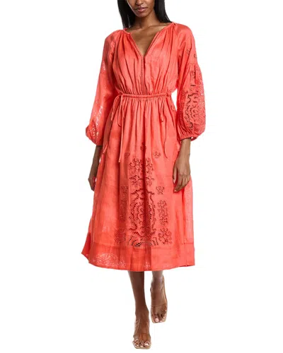 A.l.c . Capri Linen Maxi Dress In Orange