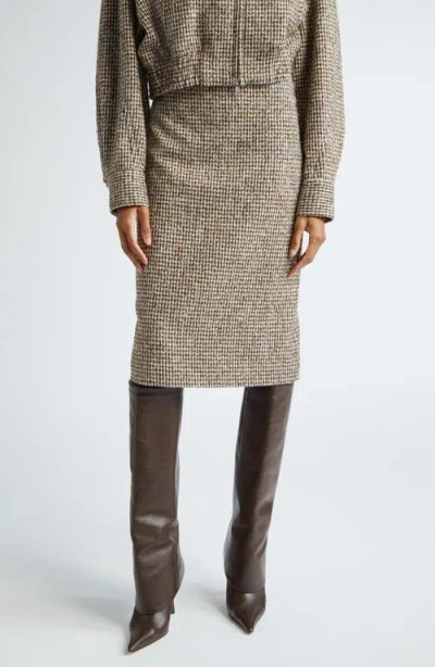 A.l.c . Cara Houndstooth Pencil Skirt In Cream/brown