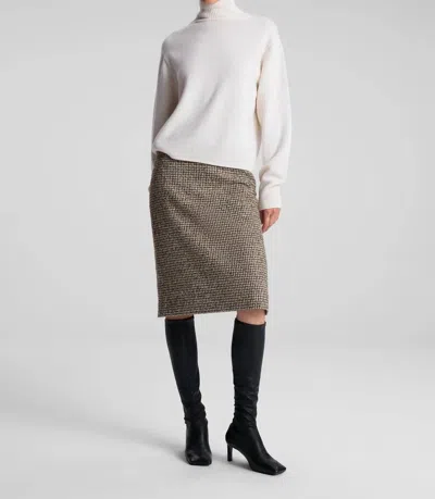 A.l.c Cara Houndstooth Skirt In Cream / Brown In Multi