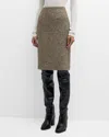 A.l.c Cara Straight Houndstooth Skirt In Cream/ Brown