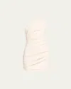 A.l.c Carina Gathered One-shoulder Mini Dress In White