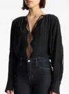 A.l.c Carlota Long Sleeve Top In Black In Black