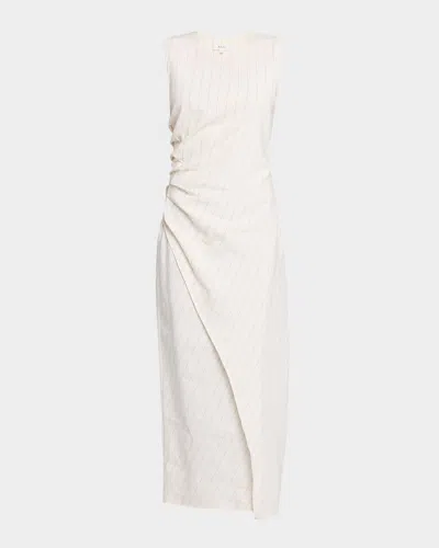 A.l.c Caroline Pinstripe Linen-blend Tank Dress In White