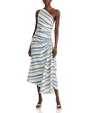 A.l.c Carolyn Stripe One-shoulder Maxi Dress In Isla Stripe