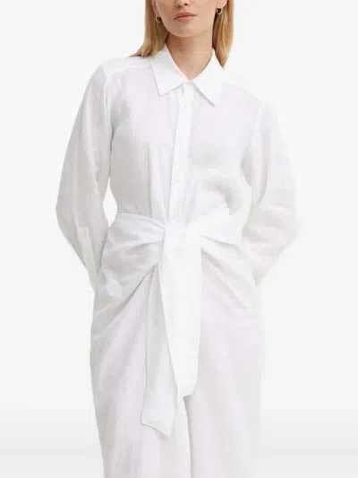 A.l.c Carson Tie-front Shirt Dress In White