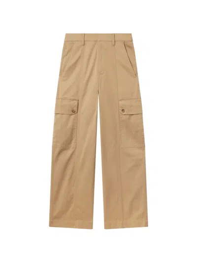 A.l.c Carter Buttoned Patch-pocket Trousers In Brown