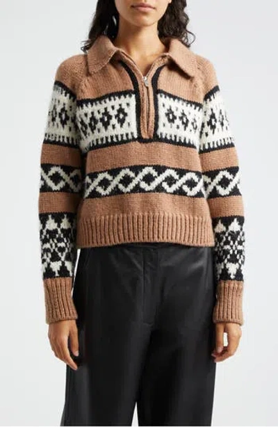 A.L.C A.L.C. CARTER MERINO WOOL BLEND QUARTER ZIP PULLOVER