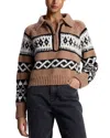 A.l.c . Carter Merino Wool Blend Quarter Zip Pullover In Multi