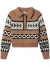 A.l.c . Carter Merino Wool Blend Quarter Zip Pullover In Brown