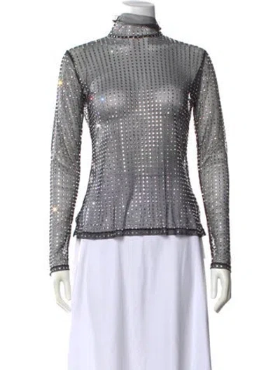 Pre-owned A.l.c Cashmere Graphic Print Top In Black
