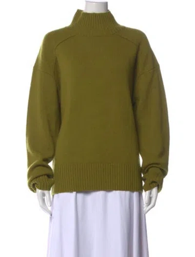 Pre-owned A.l.c Cashmere Mock Neck Sweater In Green