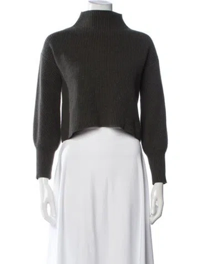 Pre-owned A.l.c Cashmere Mock Neck Sweater In Green