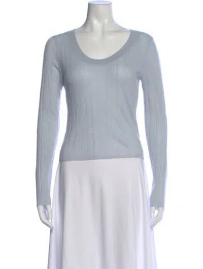 Pre-owned A.l.c Cashmere Scoop Neck Sweater In Blue