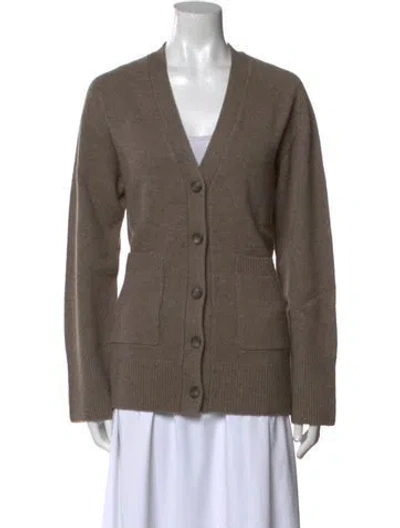 Pre-owned A.l.c Cashmere V-neck Sweater In Brown
