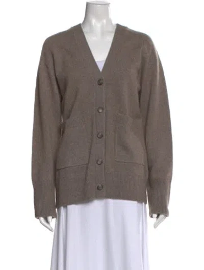 Pre-owned A.l.c Cashmere V-neck Sweater In Brown
