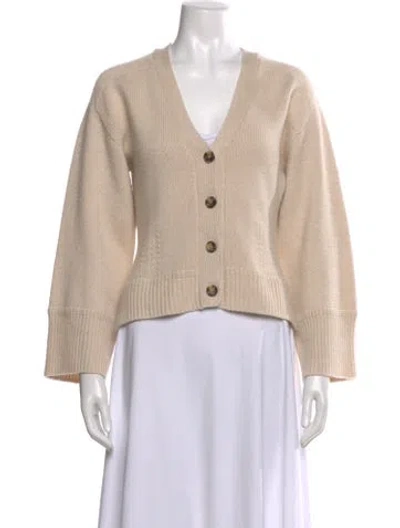 Pre-owned A.l.c Cashmere V-neck Sweater In Neutral