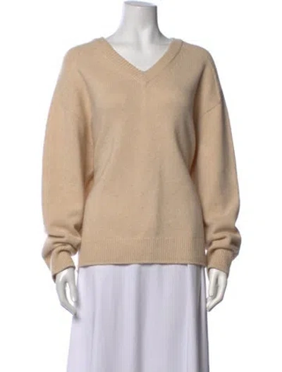 Pre-owned A.l.c Cashmere V-neck Sweater In Neutrals