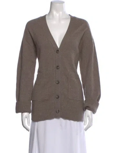 Pre-owned A.l.c Cashmere V-neck Sweater W/ Tags In Brown