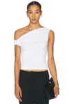 A.l.c Cece Off-shoulder Tee In White In White