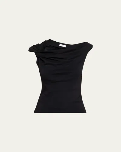 A.l.c Cece Twisted Knit Tee In Black
