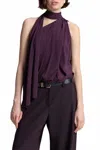 A.l.c Celeste Silk Top In Deep Plum In Purple