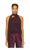 A.l.c Celeste Silk Top In Deep Plum In Purple