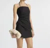 A.l.c Charlie Gathered Halter Mini Dress In Black