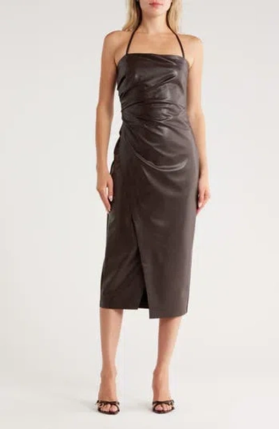 A.l.c . Charlotte Faux Leather Dress In Brown