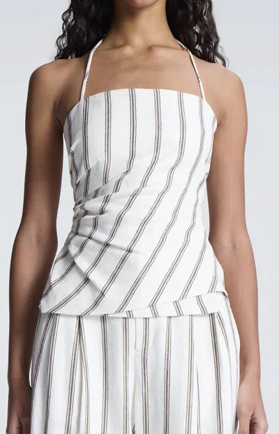 A.l.c Charlotte Linen Halter Top In Cream In White