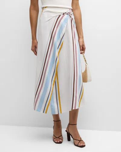 A.l.c Clara Stripe Wrap Skirt In Multi
