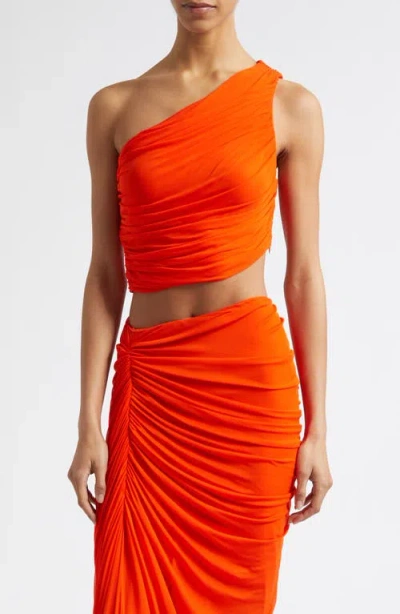 A.l.c . Cleo Asymmetric Crop Top In Orange