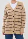 A.l.c Cody Oversized Alpaca Cardigan In Taupe Navy
