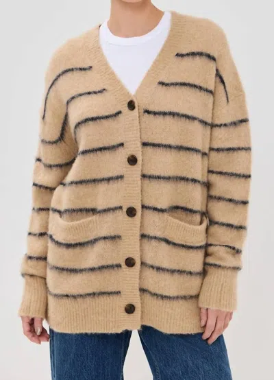 A.l.c Cody Oversized Alpaca Cardigan In Taupe Navy