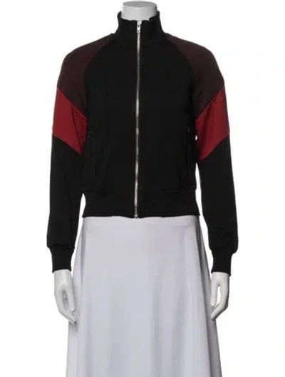 Pre-owned A.l.c Colorblock Pattern Bomber Jacket In Black