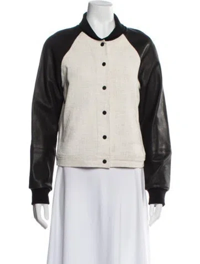 Pre-owned A.l.c Colorblock Pattern Bomber Jacket In Neutral